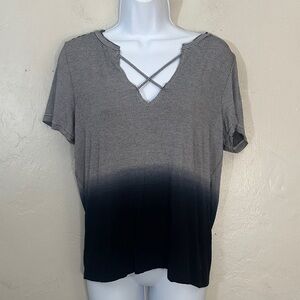 American Eagle Outfitters Black and Gray Ombre Tee